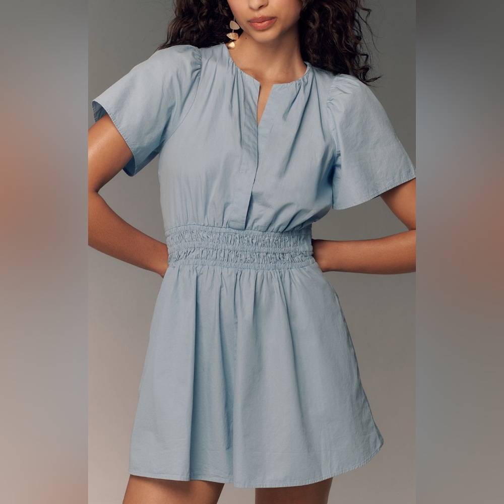 Anthropologie Sky Blue Somerset Poplin Romper